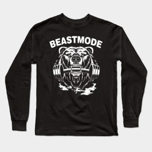 Fitness Beast Mode Bear Wild Animal Long Sleeve T-Shirt